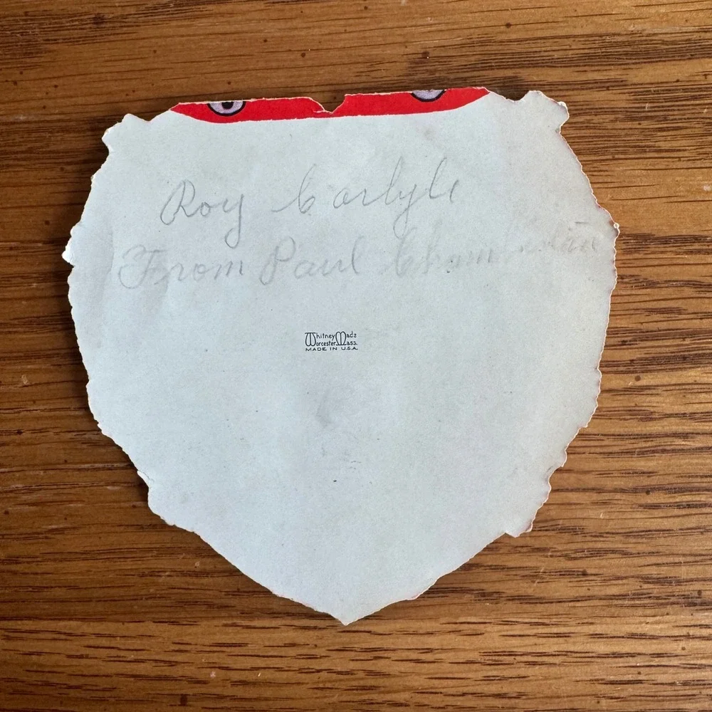 Vintage Valentine Card Boy Sailor Holding Heart Whitman‎ Made Worcester MA